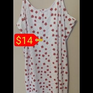 White and Red Floral Women's Dress